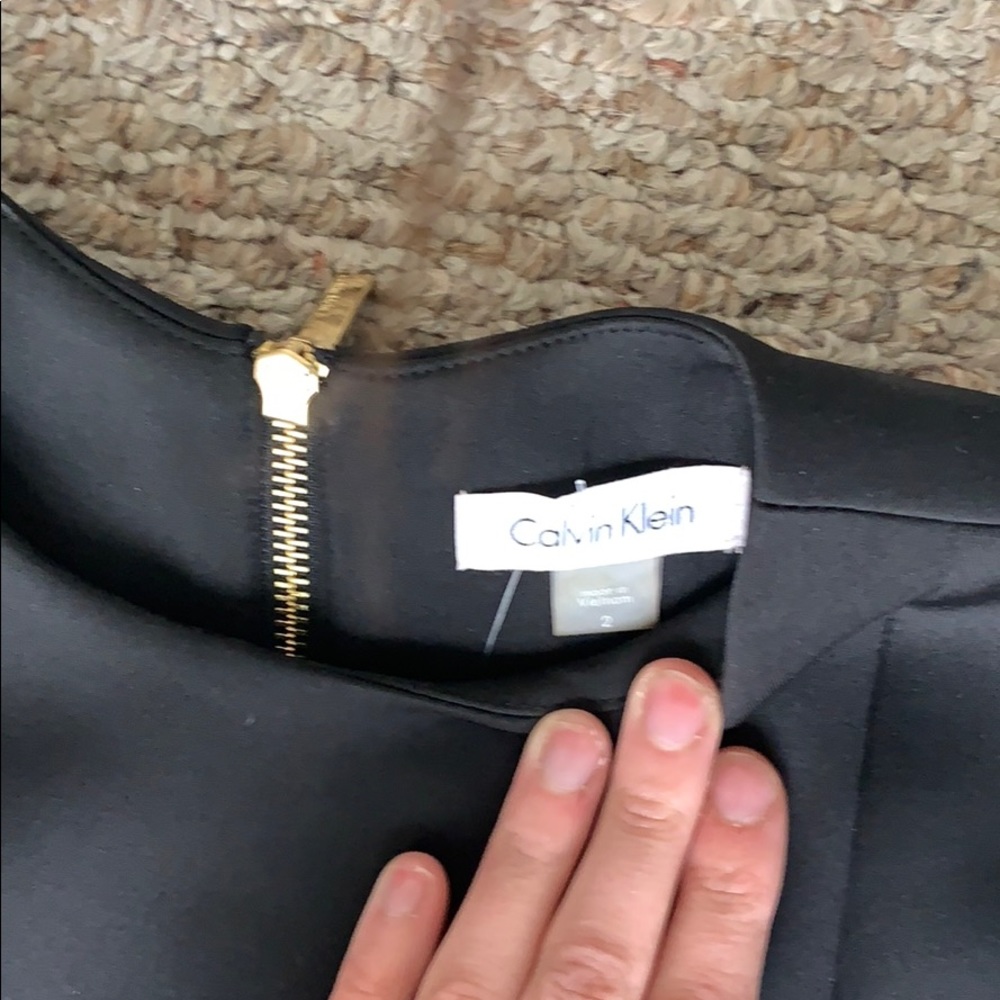 Calvin Klein Black Dress with gold zipper, Size 2 - Picture 3 of 4